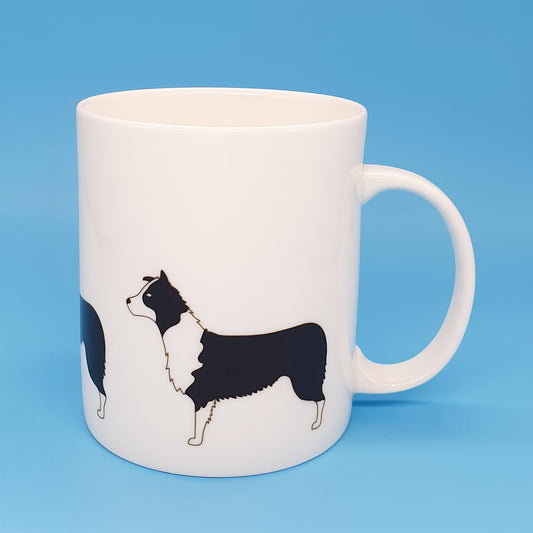 Border Collie large bone china mug