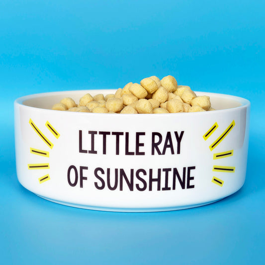 Ceramic Pet Bowl with phrase Little Ray of Sunshine