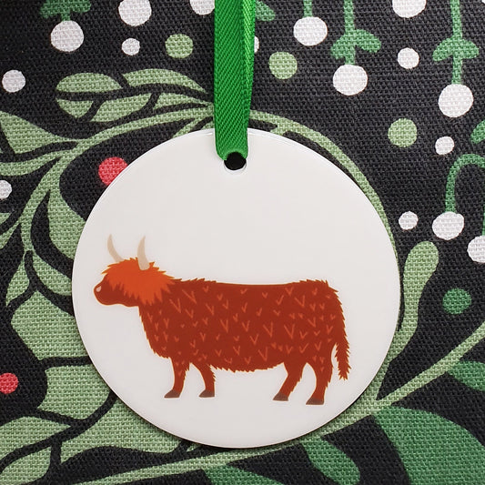 Highland Cow ceramic hanging decoration