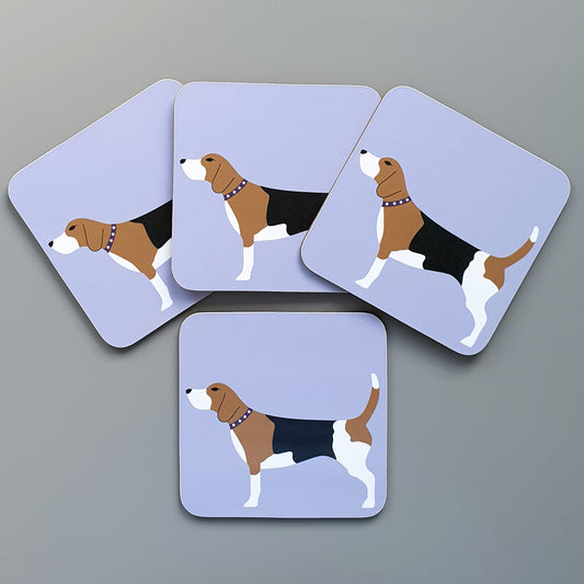 Beagle coasters set of 4