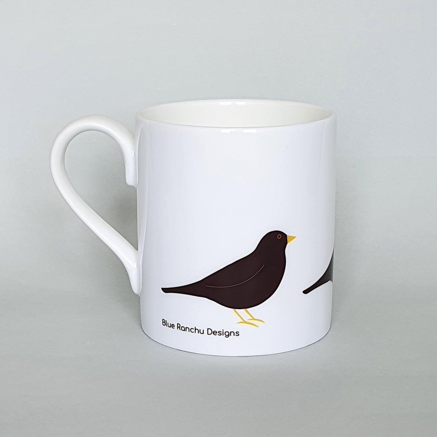 Blackbird bone china mug