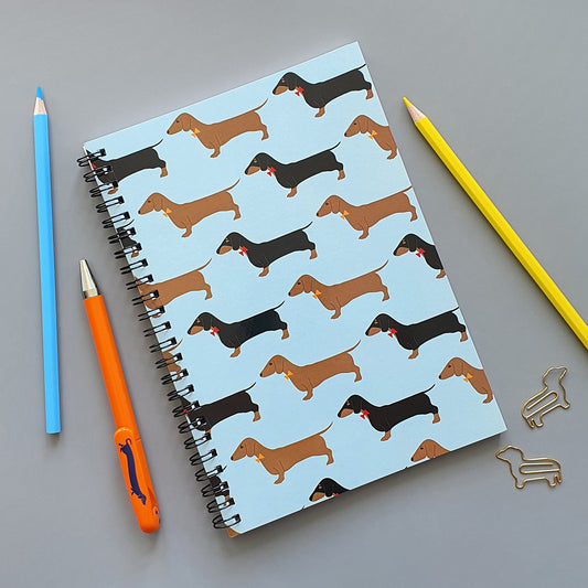 Dachshunds A5 wire bound notebook